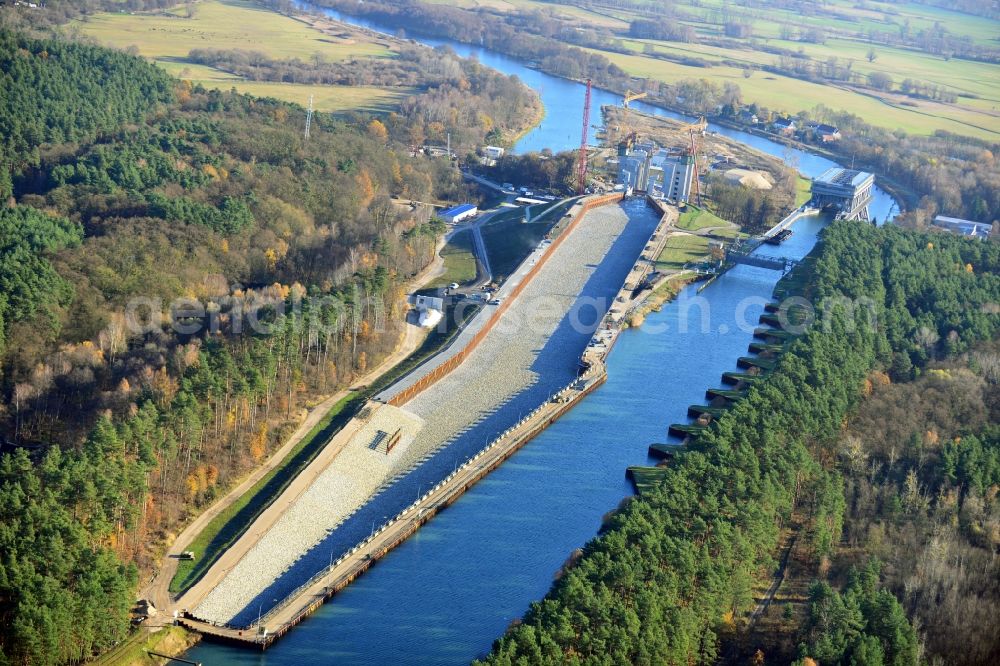 Niederfinow from the bird's eye view: The new building of the boat lift Niederfinow