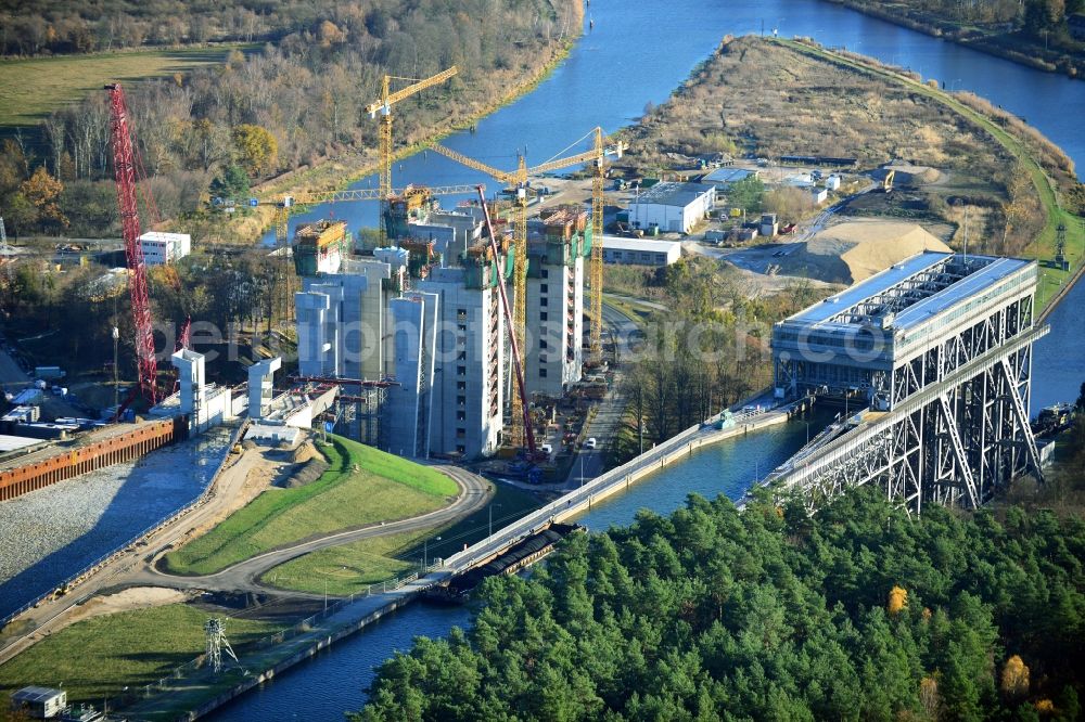 Niederfinow from the bird's eye view: The new building of the boat lift Niederfinow