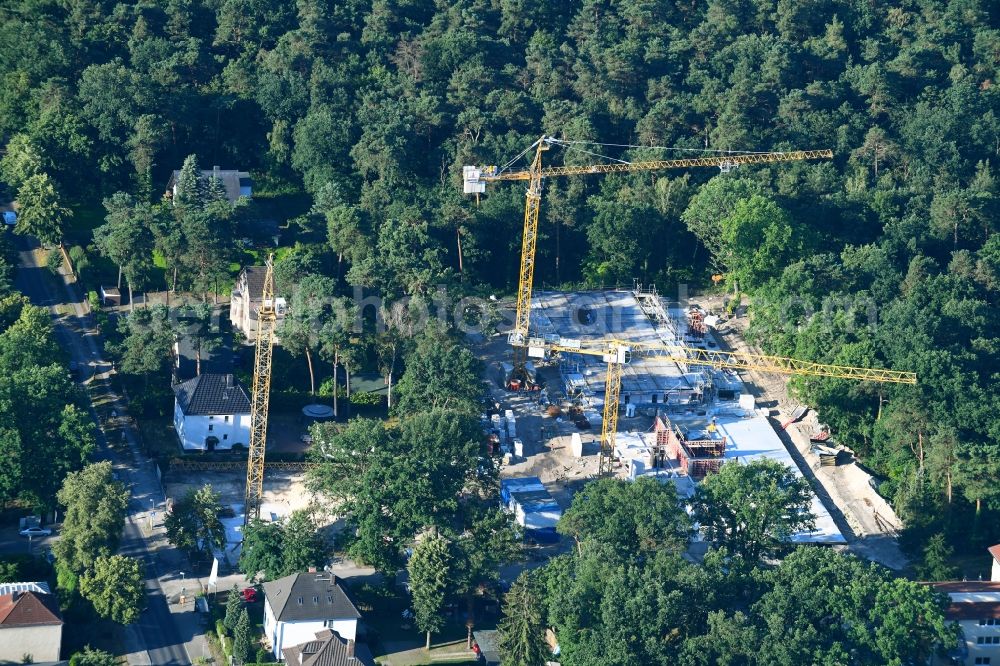 Berlin from above - Construction site of a new build retirement home - Wohnheimes on Koepenicker Strasse in the district Biesdorf in Berlin, Germany