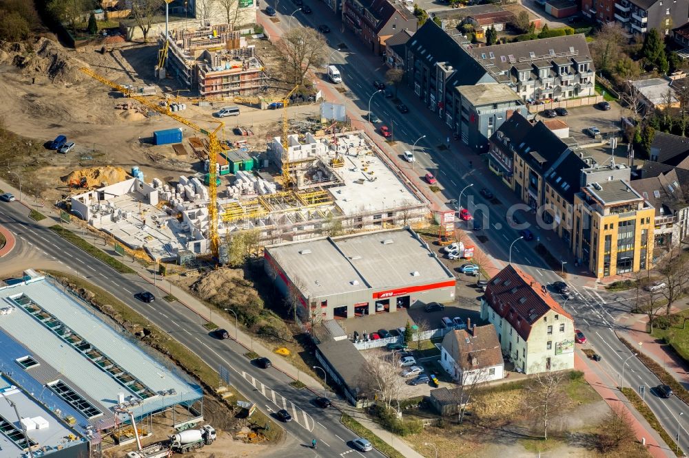 Aerial image Dorsten - Construction site of a new build retirement home BELLINI-Seniorenresidenz on Halterner Strasse in the district Hervest in Dorsten in the state North Rhine-Westphalia