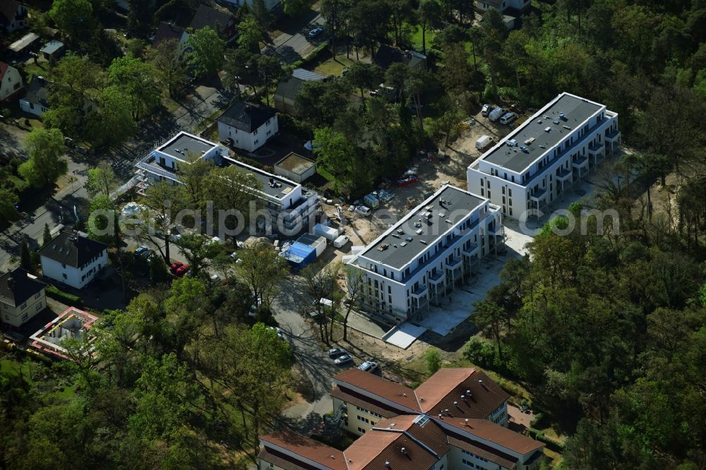 Berlin from above - Construction site of a new build retirement home - Wohnheimes on Koepenicker Strasse in the district Koepenick in Berlin, Germany