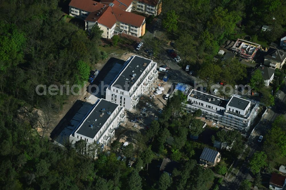 Aerial image Berlin - Construction site of a new build retirement home - Wohnheimes on Koepenicker Strasse in the district Koepenick in Berlin, Germany