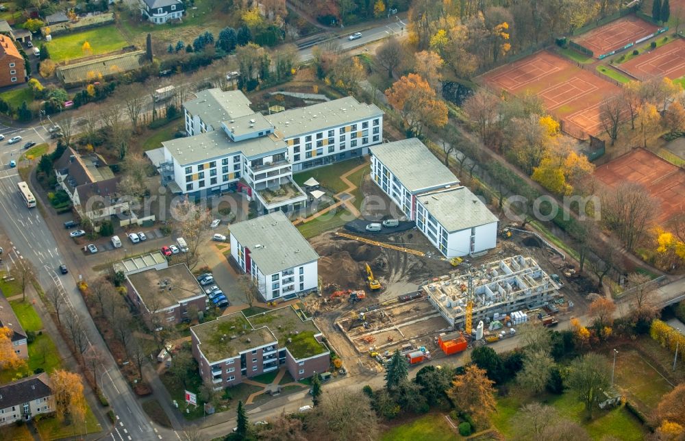 Aerial image Dinslaken - Construction site of a new build retirement home Wilhelm-Lantermann-Haus on the Gneisenaustrasse in the district Ruhr Metropolitan Area in Dinslaken in the state North Rhine-Westphalia