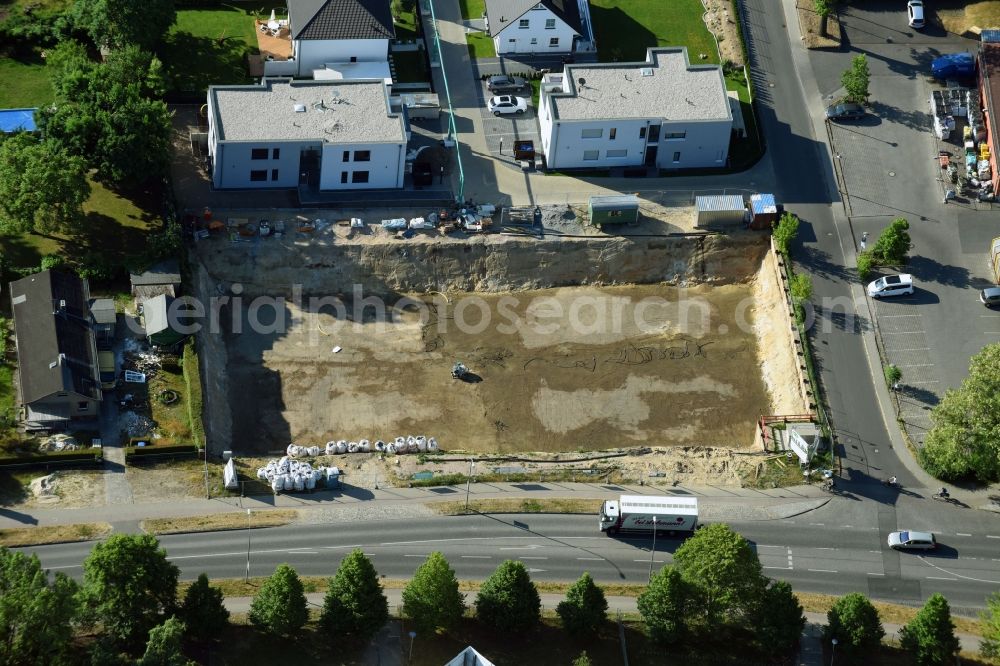 Aerial image Stahnsdorf - Construction site of a new build retirement home on Wilhelm-Kuelz-Strasse in Stahnsdorf in the state Brandenburg, Germany