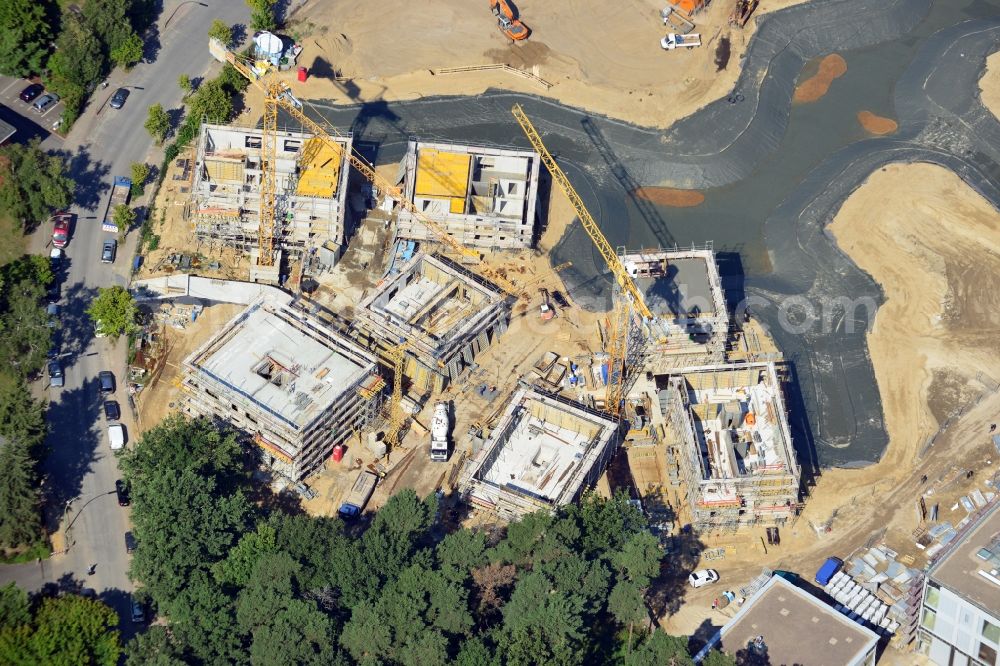 Berlin Dahlem from above - Building construction residential complex Five morning Dahlem Urban Village of STOFANEL group in Berlin