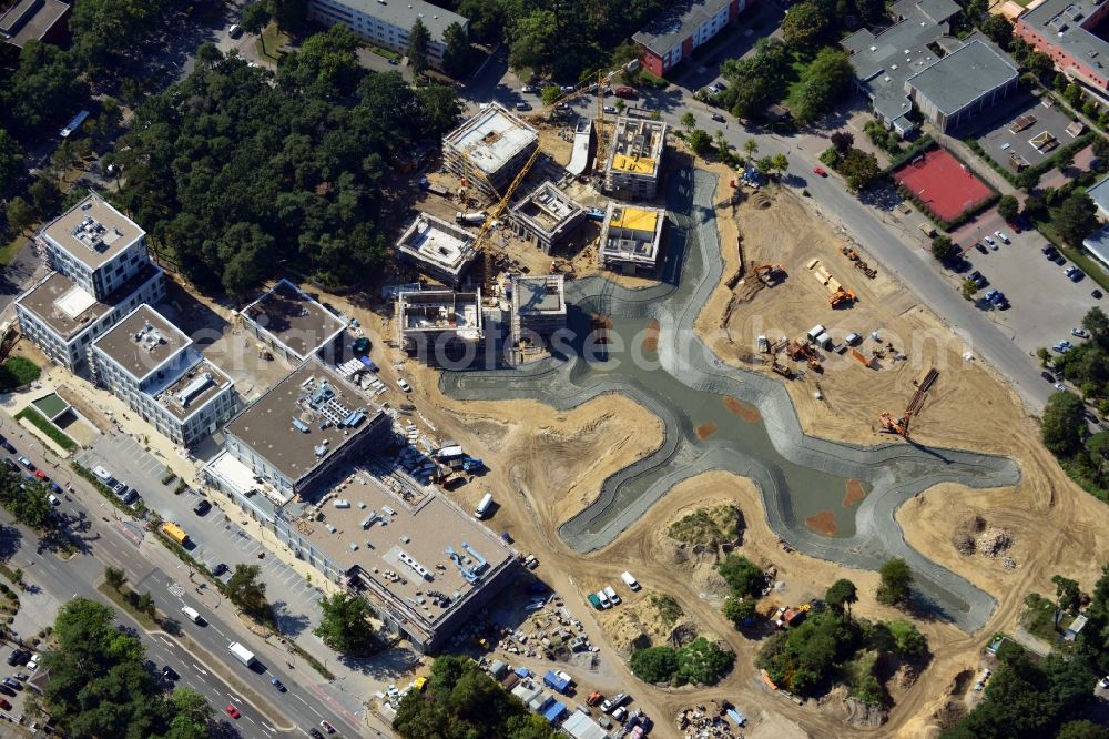 Aerial image Berlin Dahlem - Building construction residential complex Five morning Dahlem Urban Village of STOFANEL group in Berlin