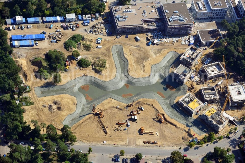 Aerial image Berlin Dahlem - Building construction residential complex Five morning Dahlem Urban Village of STOFANEL group in Berlin