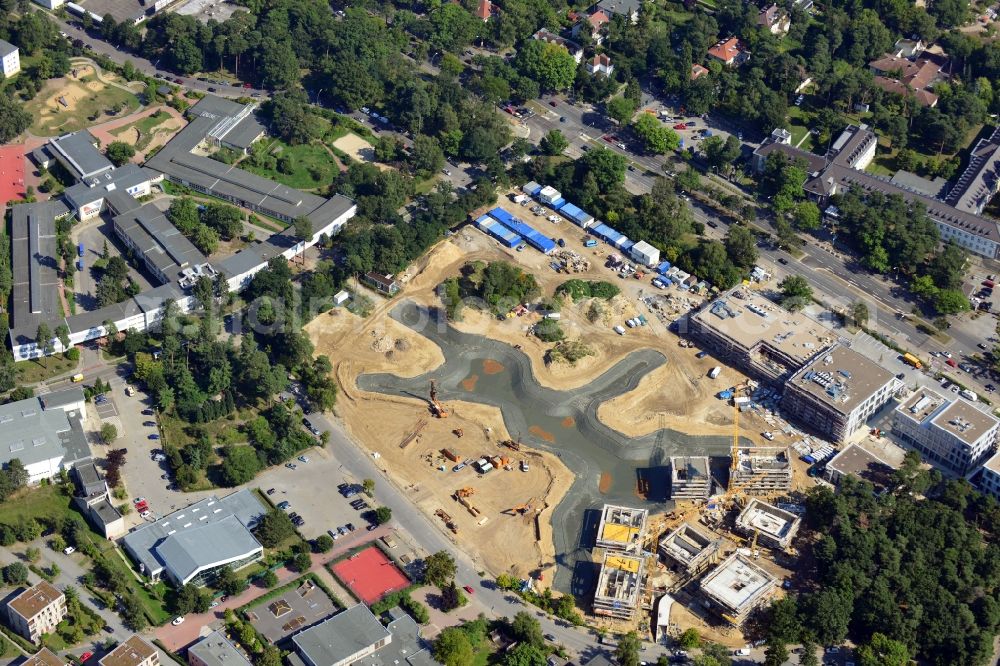 Berlin Dahlem from above - Building construction residential complex Five morning Dahlem Urban Village of STOFANEL group in Berlin