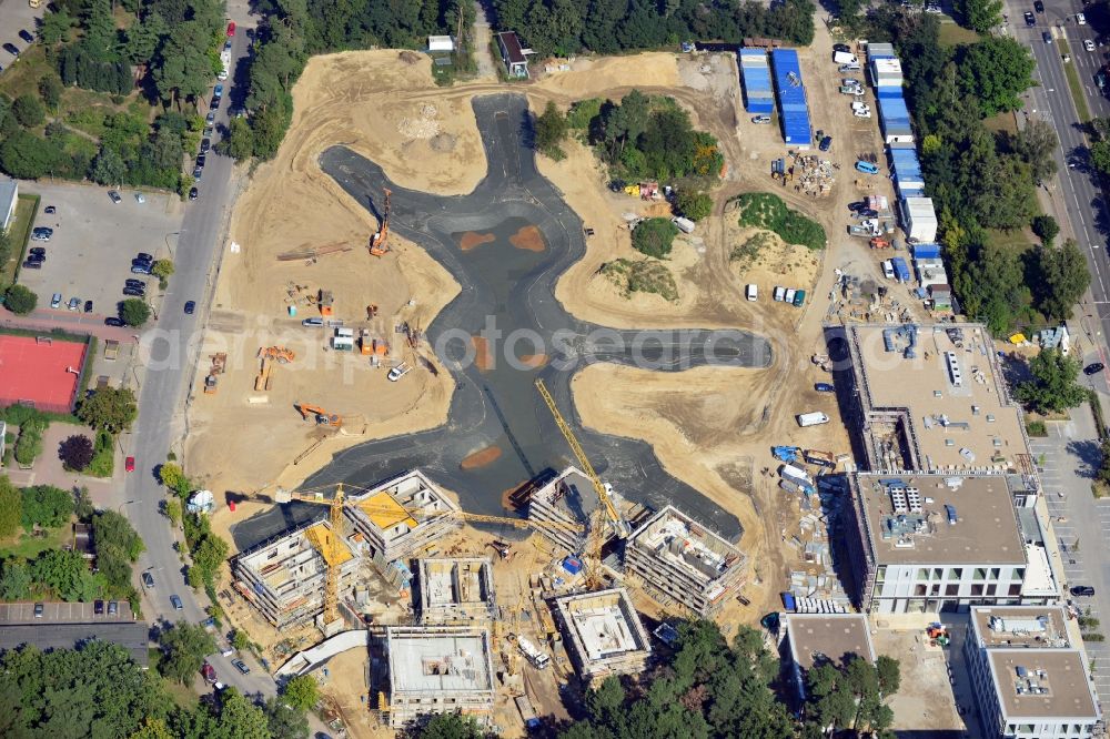 Aerial image Berlin Dahlem - Building construction residential complex Five morning Dahlem Urban Village of STOFANEL group in Berlin