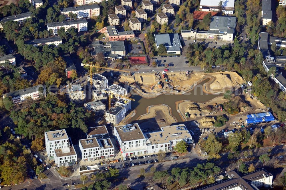 Aerial image Berlin - Building construction residential complex Five morning Dahlem Urban Village of STOFANEL group in Berlin