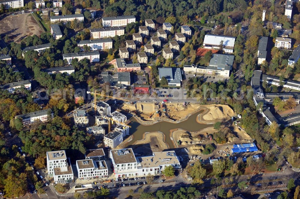 Aerial photograph Berlin - Building construction residential complex Five morning Dahlem Urban Village of STOFANEL group in Berlin