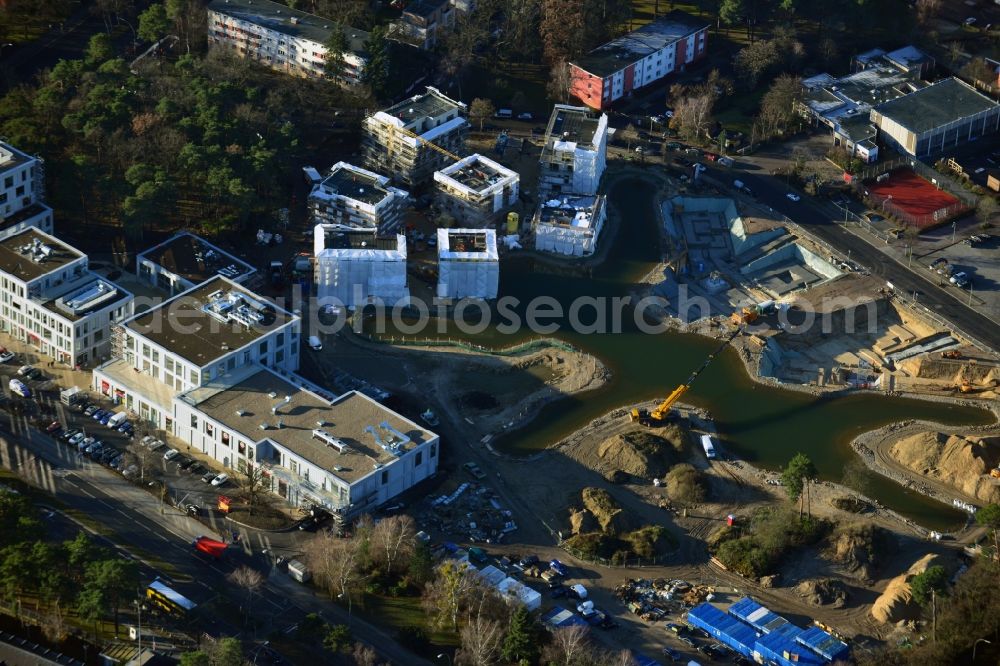 Aerial image Berlin - Building construction residential complex Five morning Dahlem Urban Village of STOFANEL group in Berlin