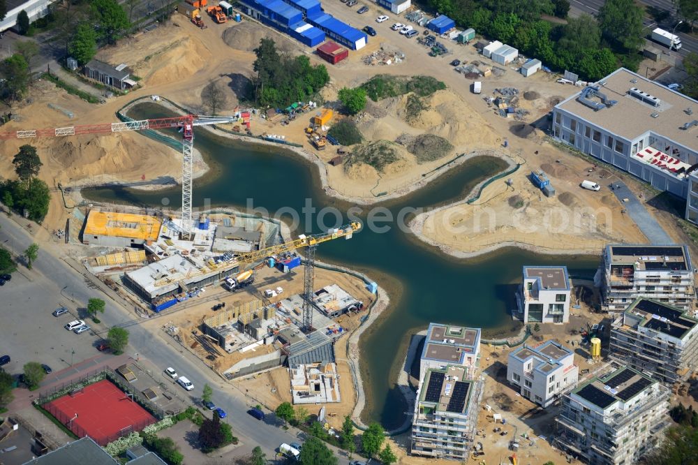 Aerial image Berlin Dahlem - Building construction residential complex Five morning Dahlem Urban Village of STOFANEL group in Berlin