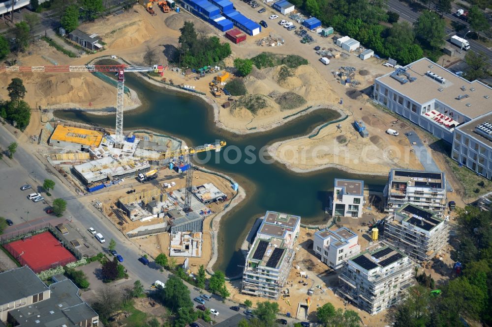 Aerial photograph Berlin Dahlem - Building construction residential complex Five morning Dahlem Urban Village of STOFANEL group in Berlin