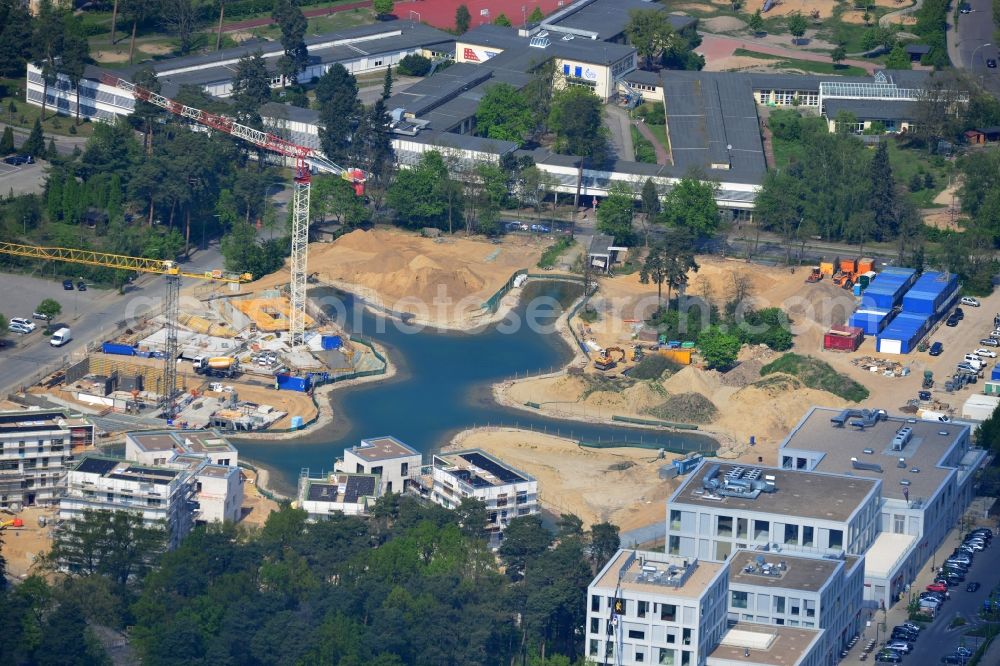 Berlin Dahlem from above - Building construction residential complex Five morning Dahlem Urban Village of STOFANEL group in Berlin