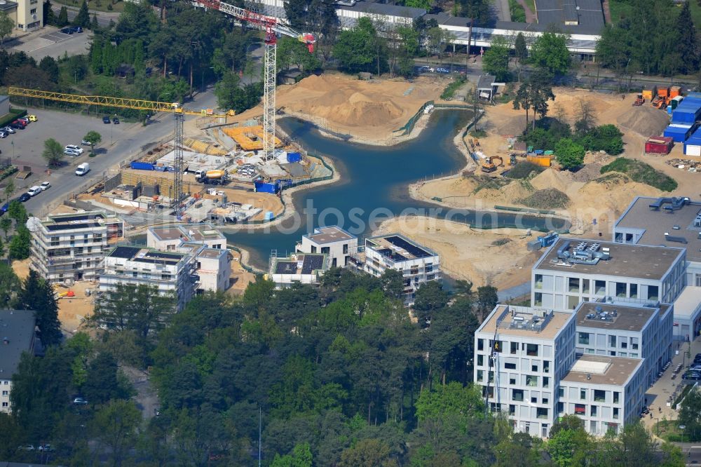 Berlin Dahlem from the bird's eye view: Building construction residential complex Five morning Dahlem Urban Village of STOFANEL group in Berlin