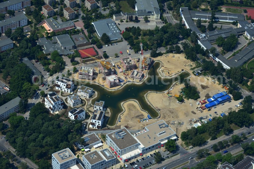 Aerial photograph Berlin - Building construction residential complex Five morning Dahlem Urban Village of STOFANEL group in Berlin