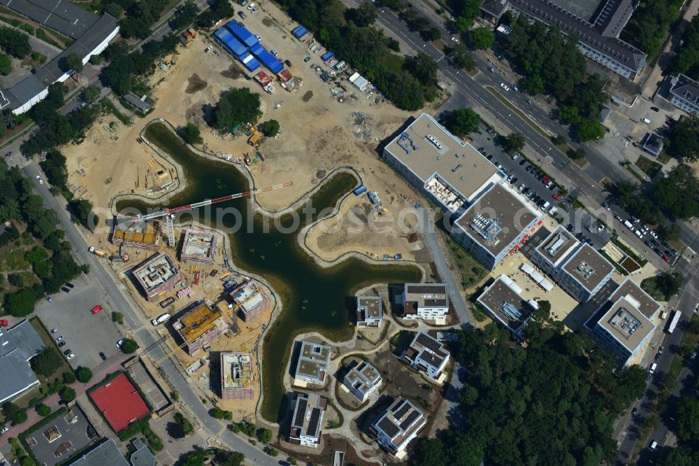 Aerial image Berlin - Building construction residential complex Five morning Dahlem Urban Village of STOFANEL group in Berlin