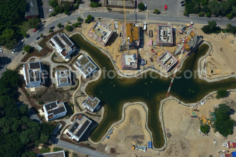 Berlin from above - Building construction residential complex Five morning Dahlem Urban Village of STOFANEL group in Berlin