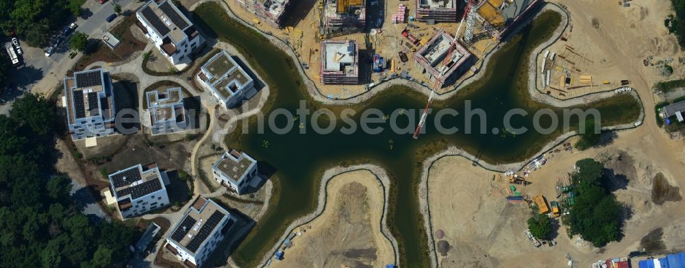 Berlin from the bird's eye view: Building construction residential complex Five morning Dahlem Urban Village of STOFANEL group in Berlin