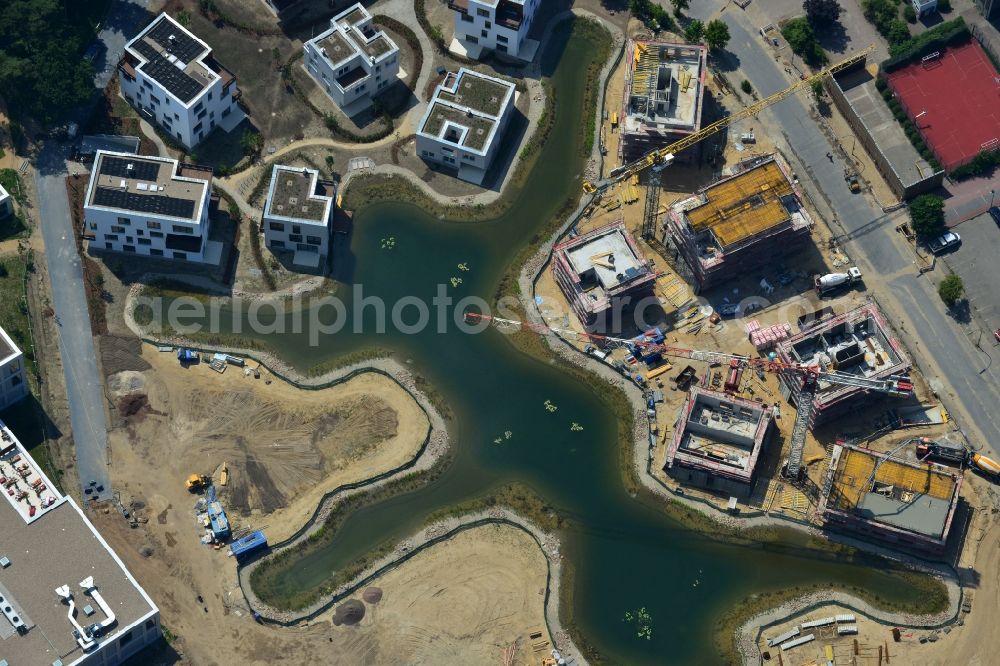 Berlin from the bird's eye view: Building construction residential complex Five morning Dahlem Urban Village of STOFANEL group in Berlin