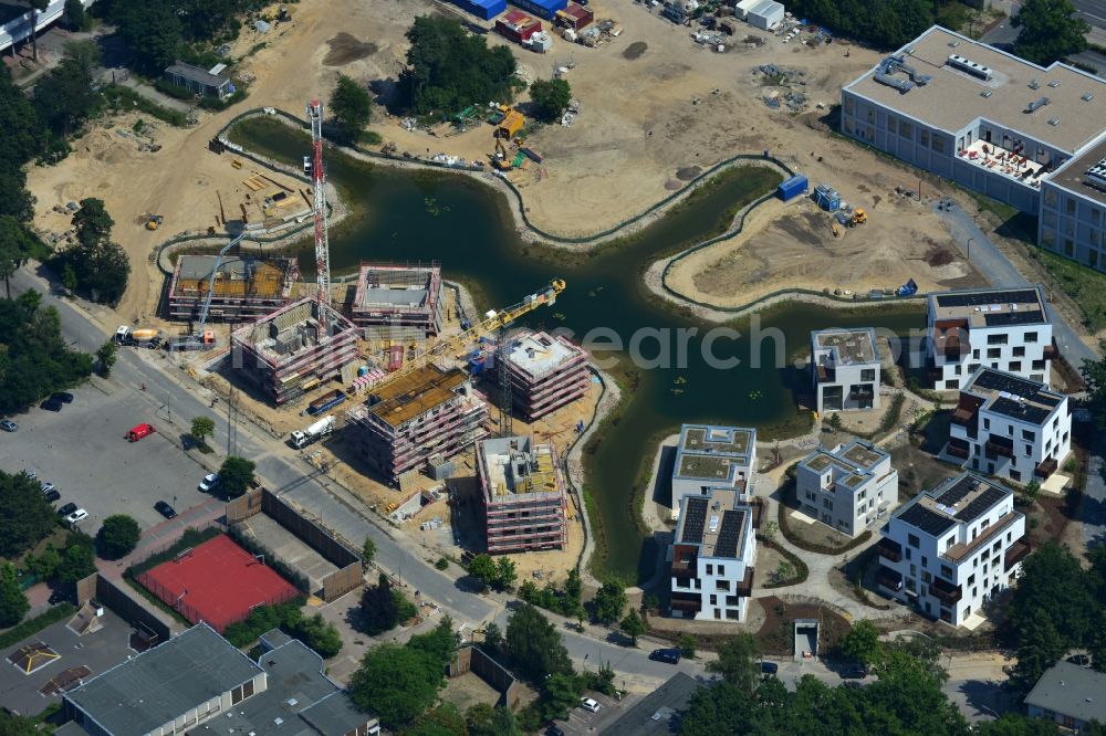 Aerial image Berlin - Building construction residential complex Five morning Dahlem Urban Village of STOFANEL group in Berlin