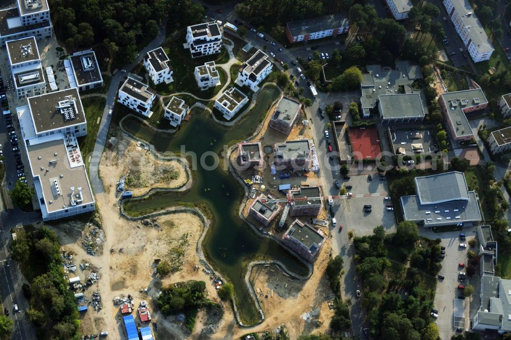 Berlin from above - Building construction residential complex Five morning Dahlem Urban Village of STOFANEL group in Berlin