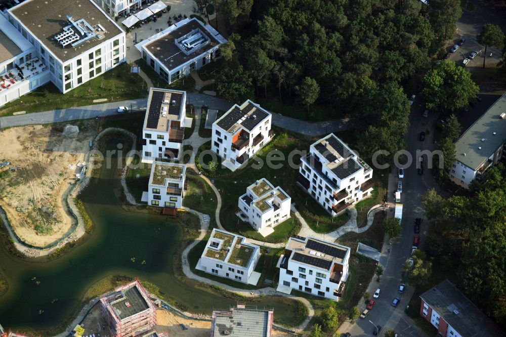 Aerial image Berlin - Building construction residential complex Five morning Dahlem Urban Village of STOFANEL group in Berlin