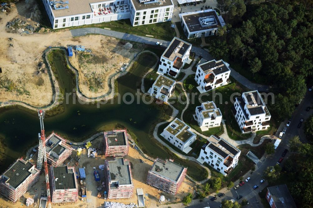 Aerial photograph Berlin - Building construction residential complex Five morning Dahlem Urban Village of STOFANEL group in Berlin