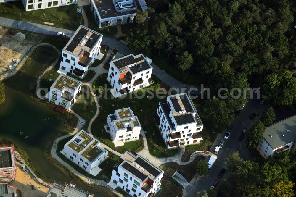 Berlin from above - Building construction residential complex Five morning Dahlem Urban Village of STOFANEL group in Berlin