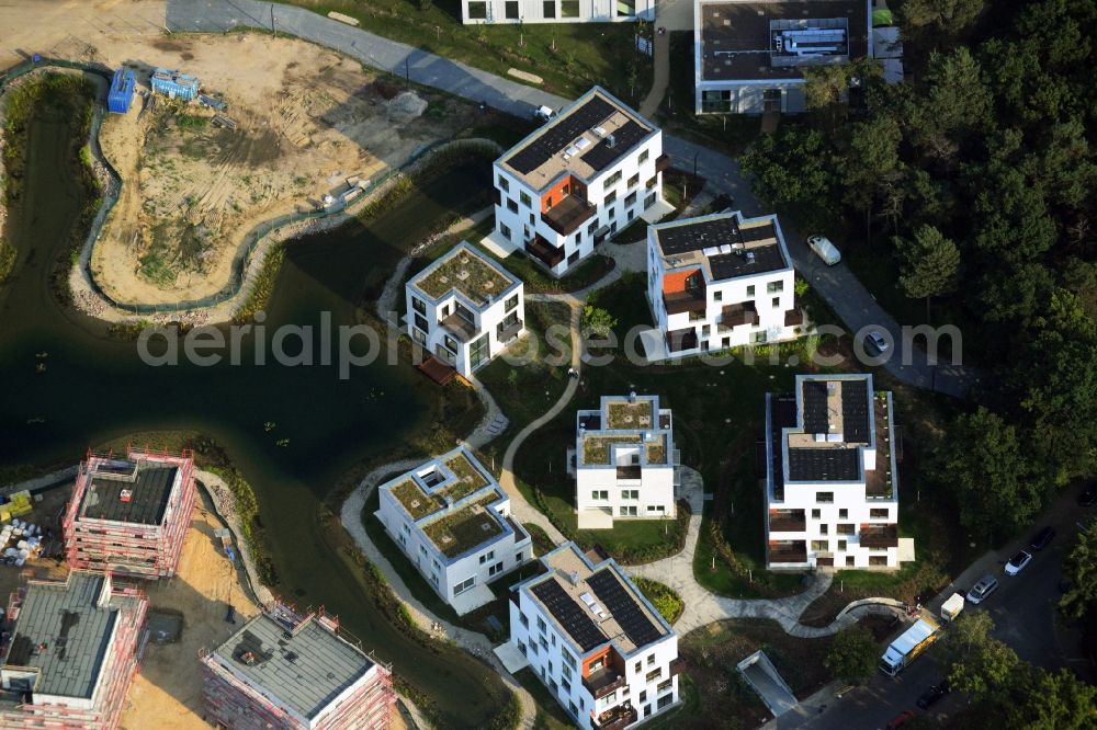 Aerial photograph Berlin - Building construction residential complex Five morning Dahlem Urban Village of STOFANEL group in Berlin