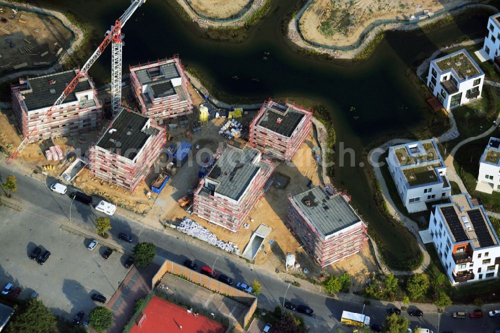 Berlin from above - Building construction residential complex Five morning Dahlem Urban Village of STOFANEL group in Berlin