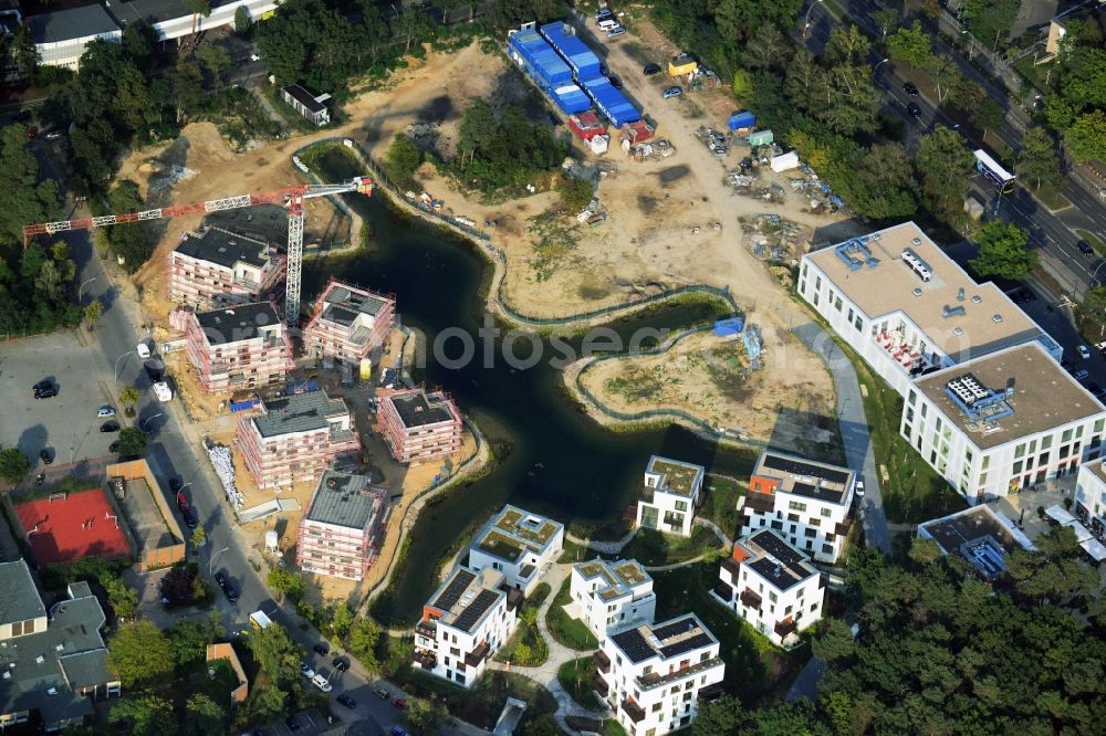 Aerial photograph Berlin - Building construction residential complex Five morning Dahlem Urban Village of STOFANEL group in Berlin