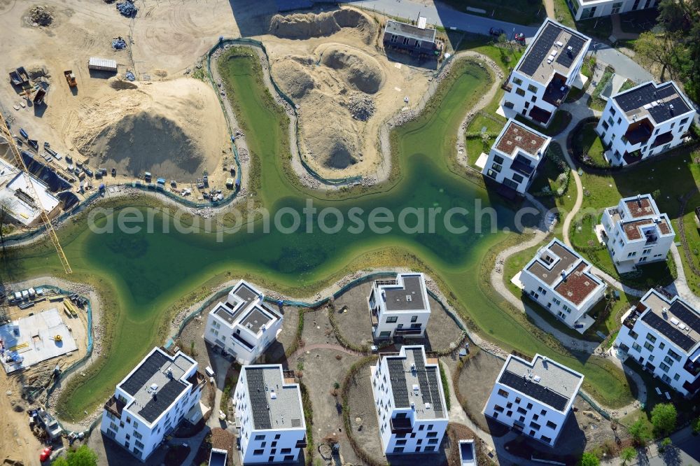 Aerial photograph Berlin - Building construction residential complex Five morning Dahlem Urban Village of STOFANEL group in Berlin