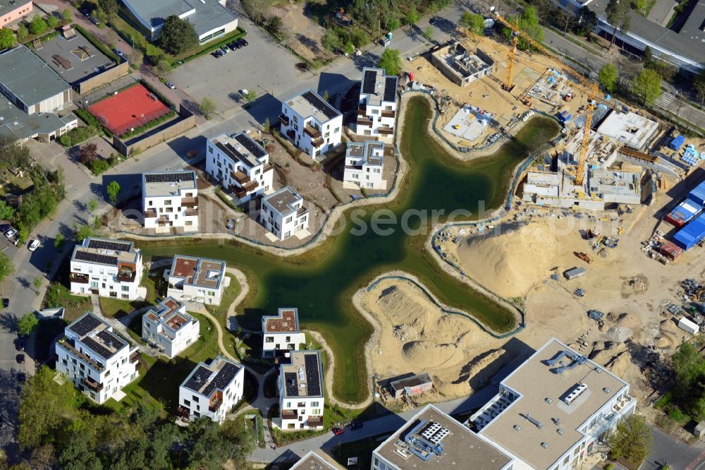 Aerial photograph Berlin - Building construction residential complex Five morning Dahlem Urban Village of STOFANEL group in Berlin