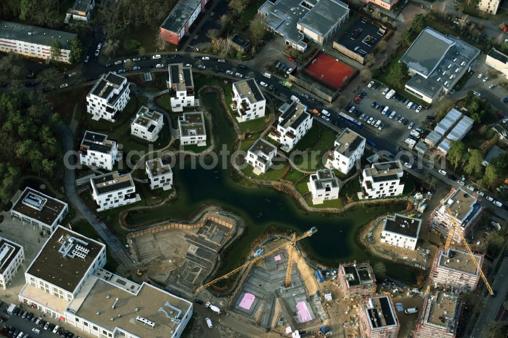 Berlin from above - Building construction residential complex Five morning Dahlem Urban Village of STOFANEL group in Berlin