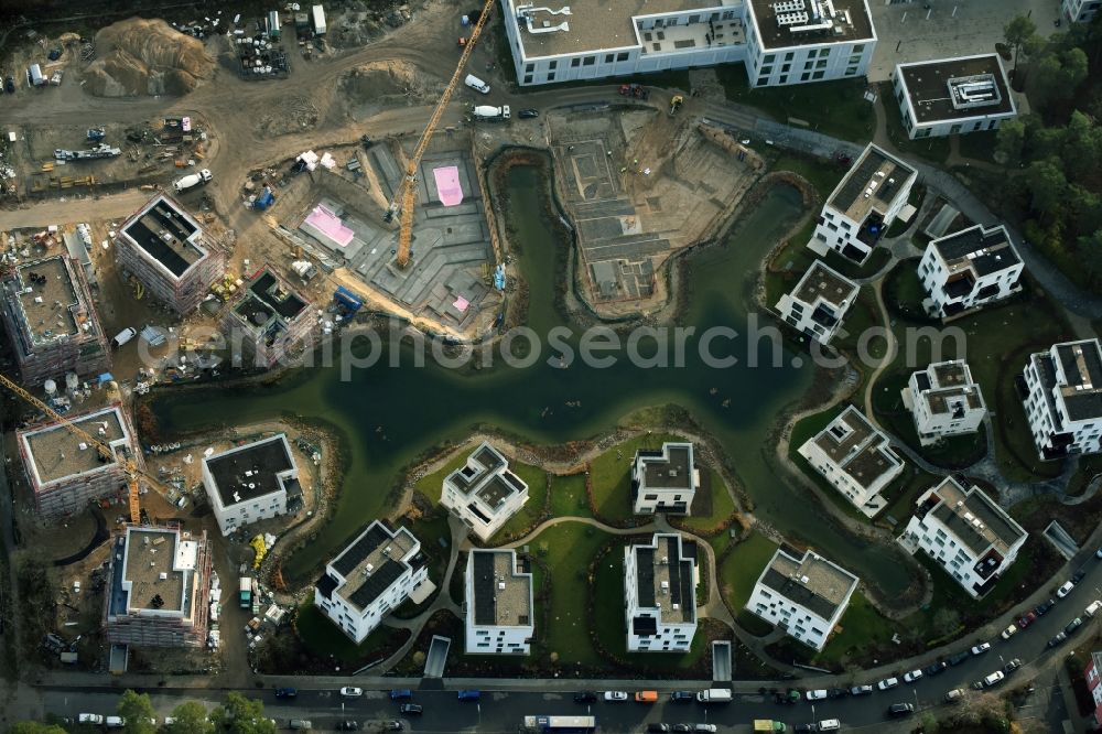 Berlin from above - Building construction residential complex Five morning Dahlem Urban Village of STOFANEL group in Berlin