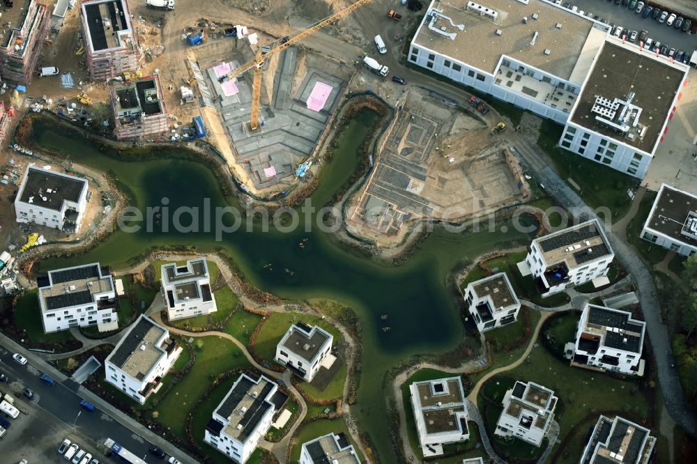 Aerial image Berlin - Building construction residential complex Five morning Dahlem Urban Village of STOFANEL group in Berlin