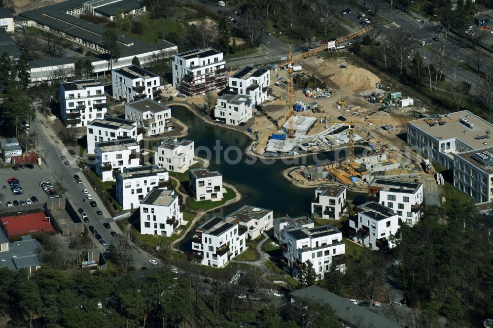 Aerial photograph Berlin - Building construction residential complex Five morning Dahlem Urban Village of STOFANEL group in Berlin