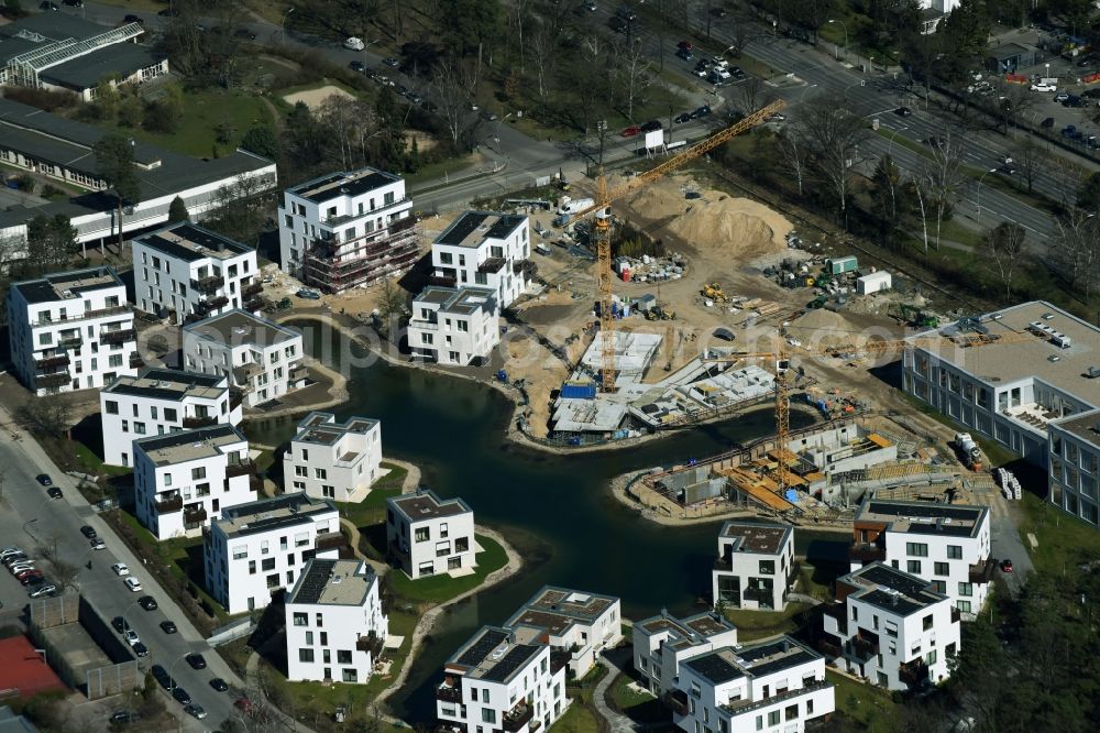 Berlin from above - Building construction residential complex Five morning Dahlem Urban Village of STOFANEL group in Berlin