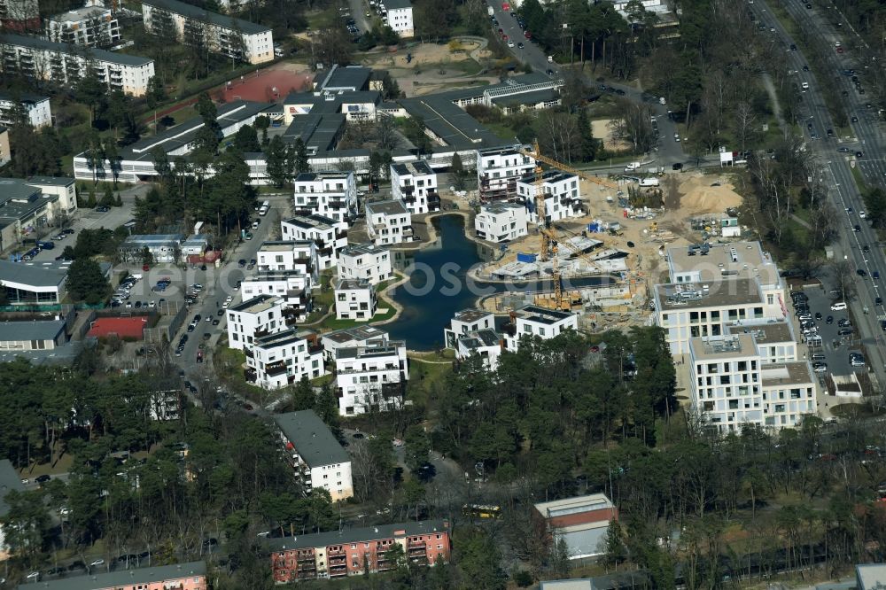 Aerial image Berlin - Building construction residential complex Five morning Dahlem Urban Village of STOFANEL group in Berlin