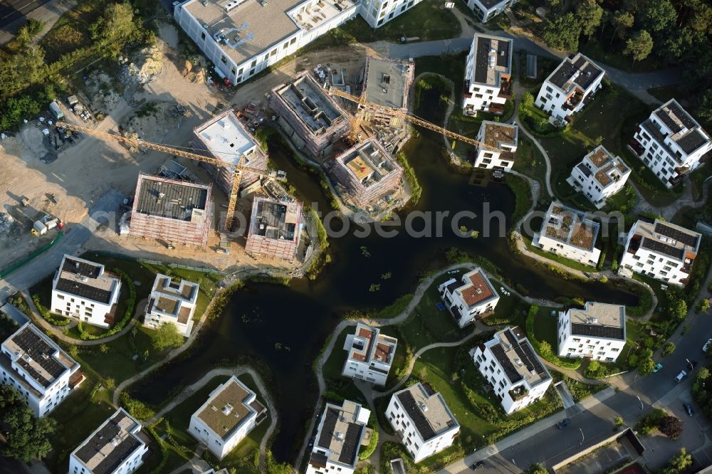 Berlin from above - Building construction residential complex Five morning Dahlem Urban Village of STOFANEL group in Berlin