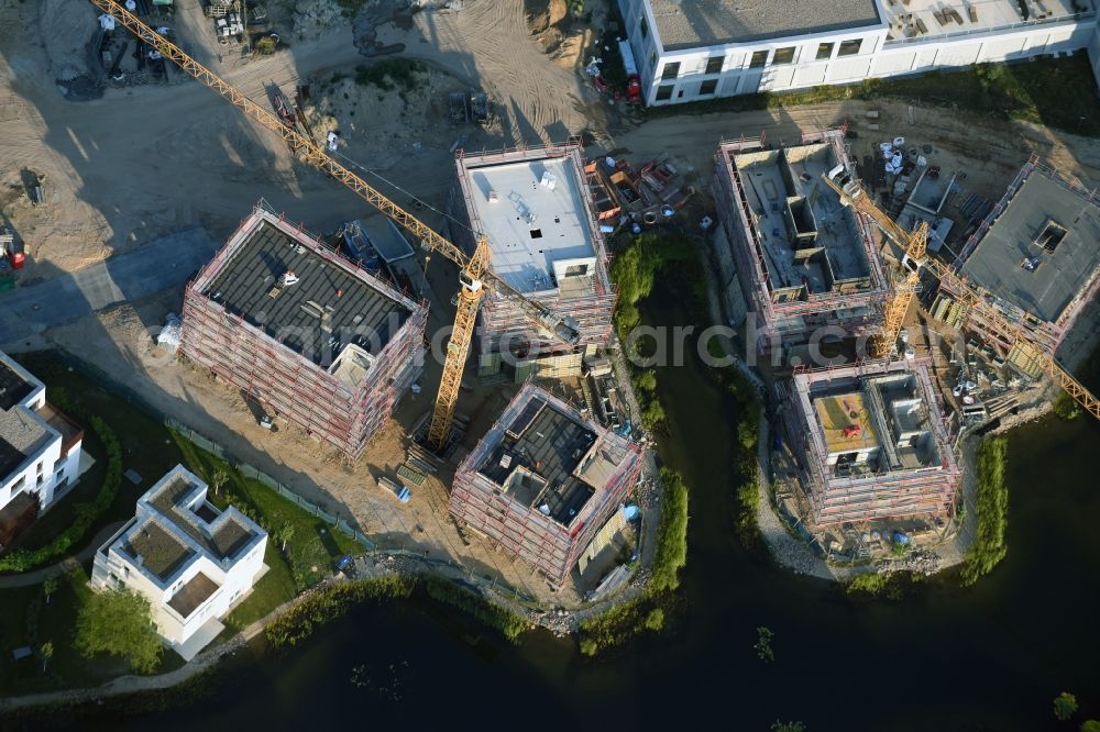 Berlin from the bird's eye view: Building construction residential complex Five morning Dahlem Urban Village of STOFANEL group in Berlin