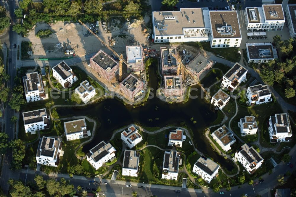 Aerial image Berlin - Building construction residential complex Five morning Dahlem Urban Village of STOFANEL group in Berlin