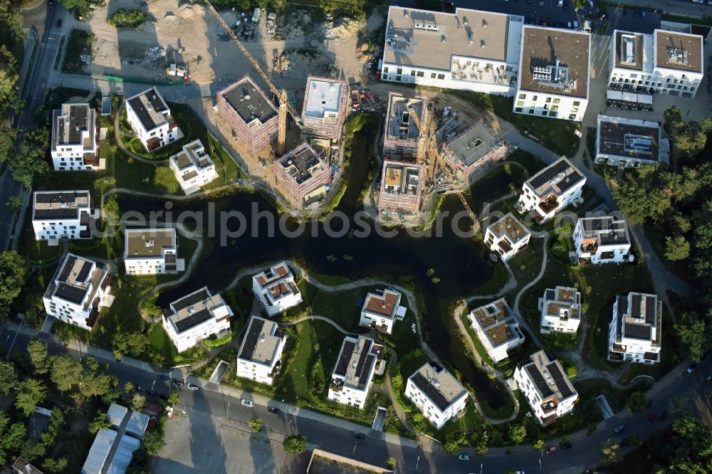 Aerial photograph Berlin - Building construction residential complex Five morning Dahlem Urban Village of STOFANEL group in Berlin