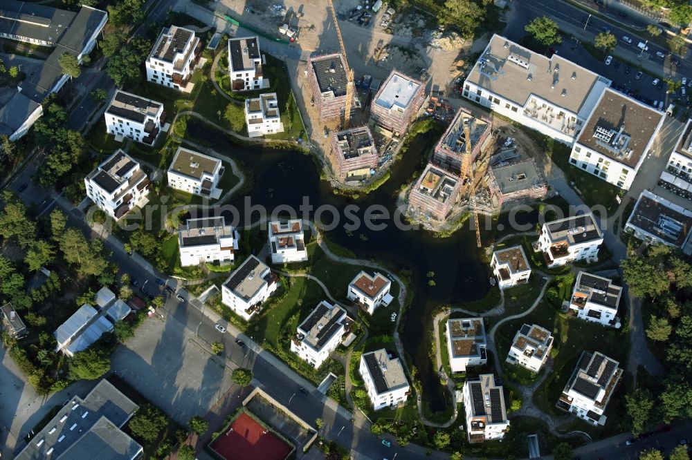 Berlin from above - Building construction residential complex Five morning Dahlem Urban Village of STOFANEL group in Berlin