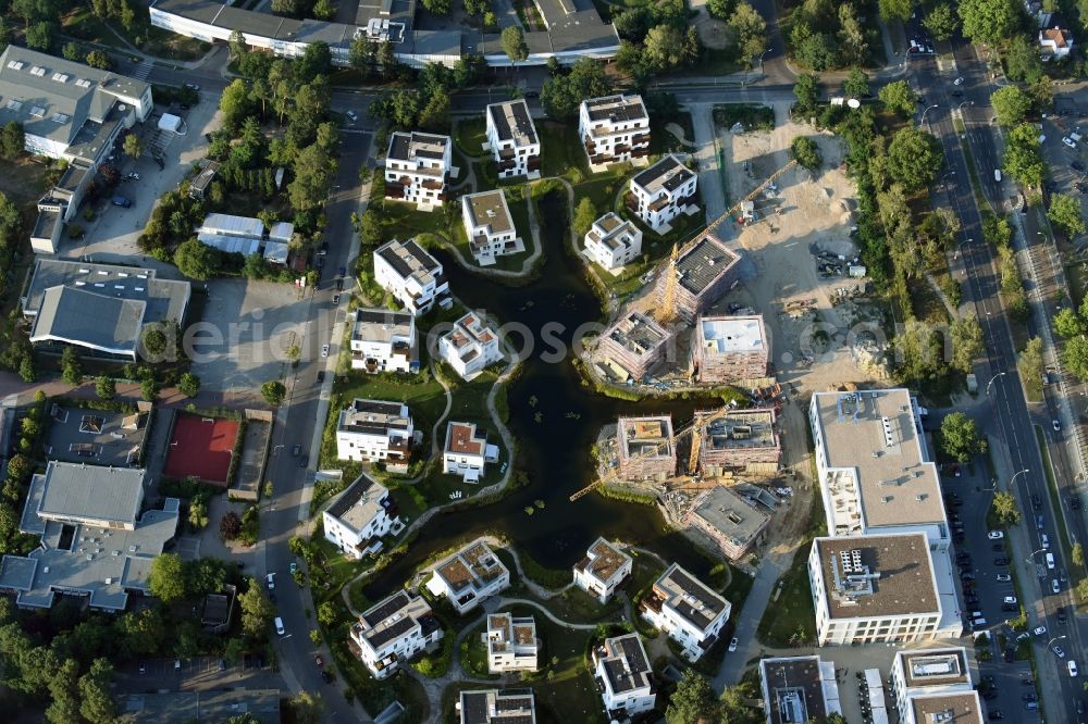 Aerial photograph Berlin - Building construction residential complex Five morning Dahlem Urban Village of STOFANEL group in Berlin