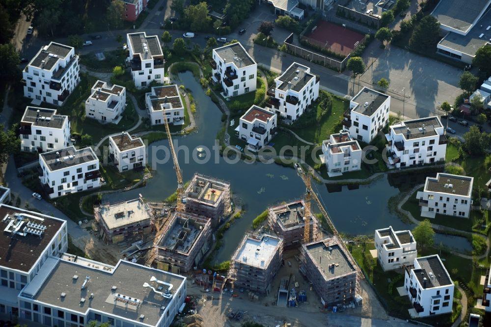 Aerial image Berlin - Building construction residential complex Five morning Dahlem Urban Village of STOFANEL group in Berlin