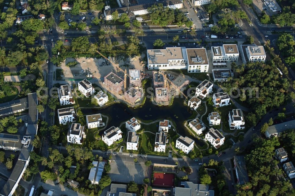 Aerial photograph Berlin - Building construction residential complex Five morning Dahlem Urban Village of STOFANEL group in Berlin