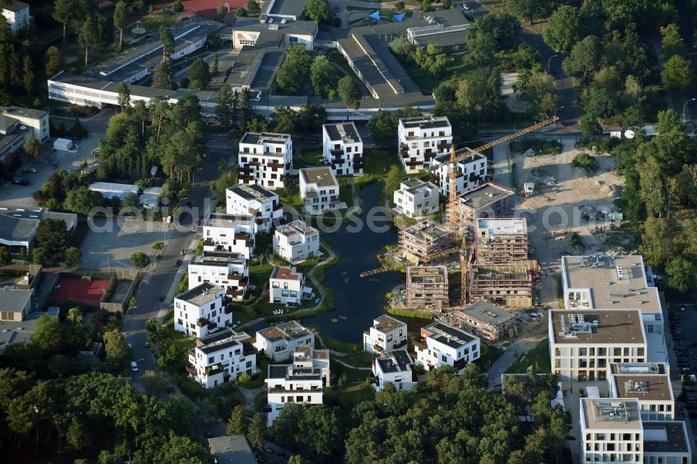 Berlin from above - Building construction residential complex Five morning Dahlem Urban Village of STOFANEL group in Berlin